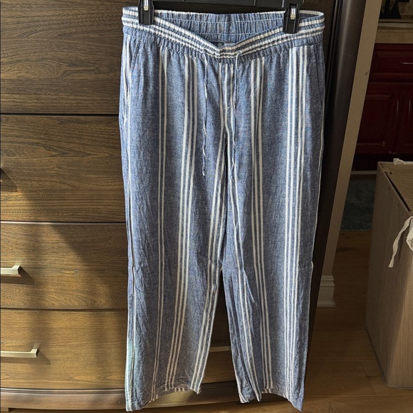 Old Navy Pants - Old Navy Blue and White Striped Drawstring Joggers